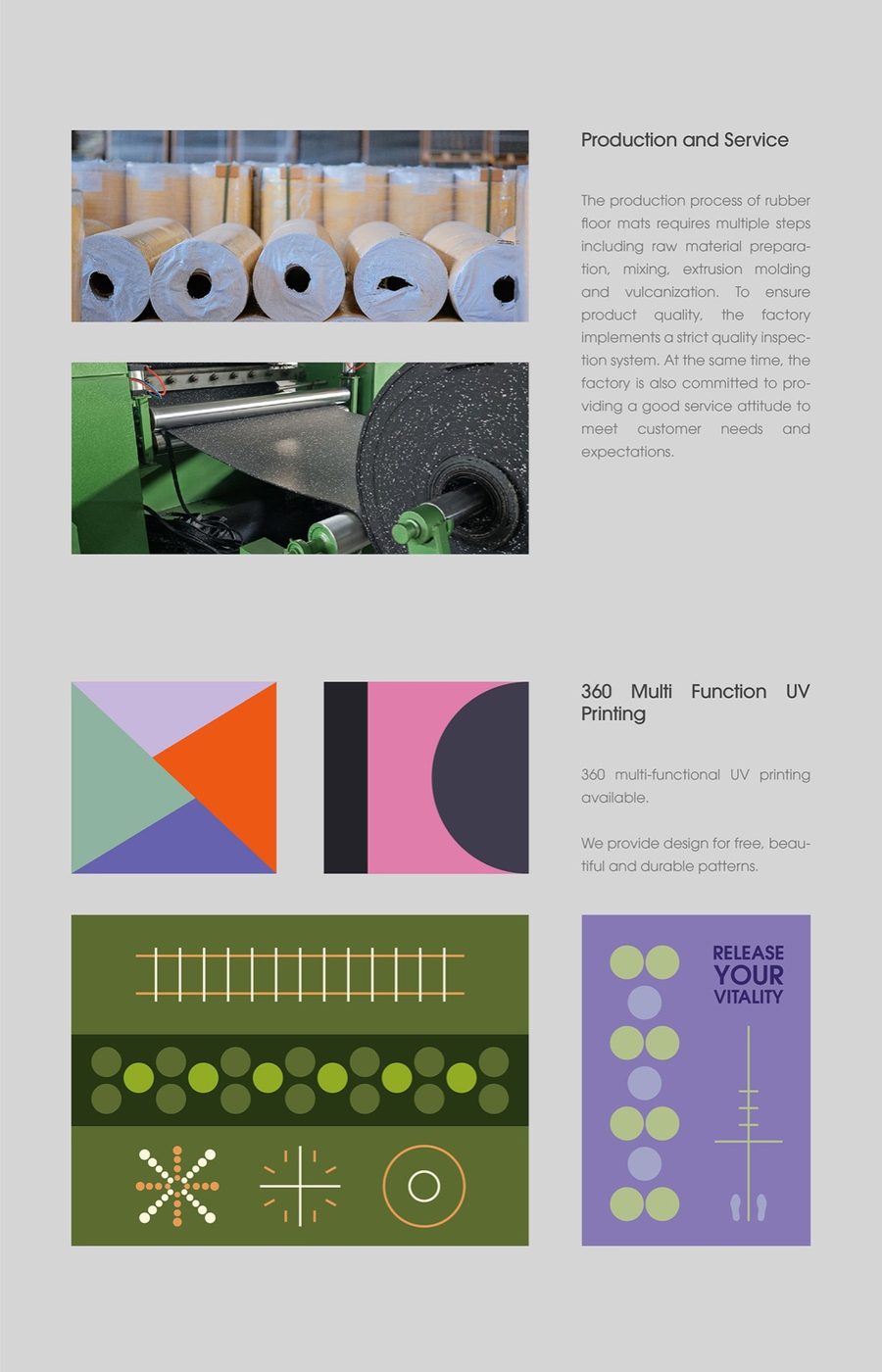 Solid color EPDM Rubber Flooring Rolls detailed technical sheet 5