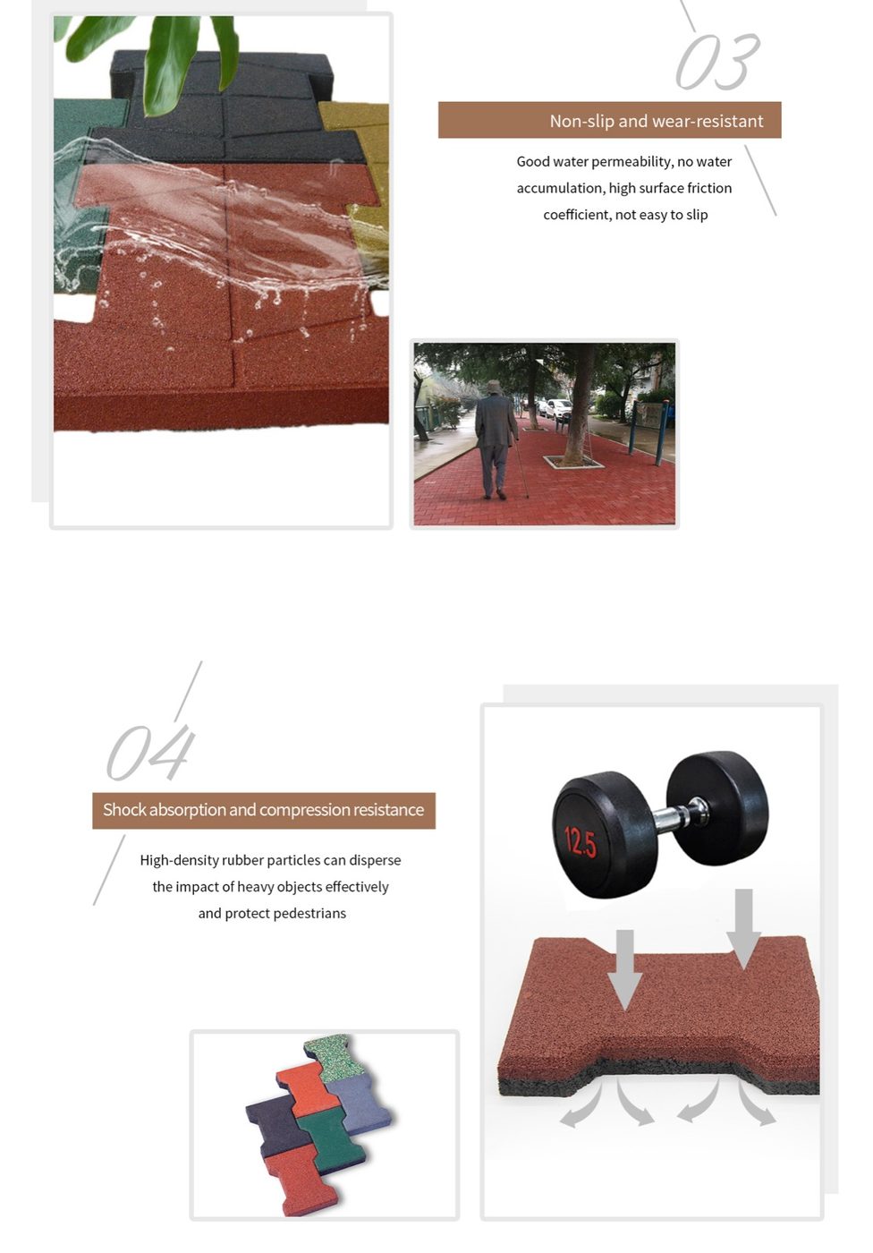 Bone Shaped Rubber Tiles(T-GR-BS-EBS) detailed technical sheet 2