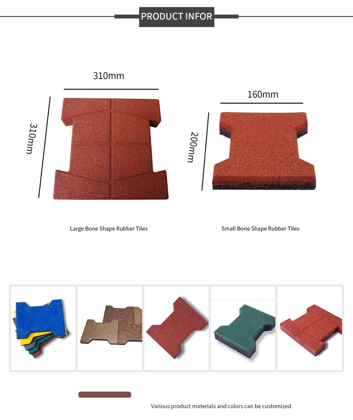 Bone Shaped Rubber Tiles(T-GR-BS-EBS) detailed technical sheet 3