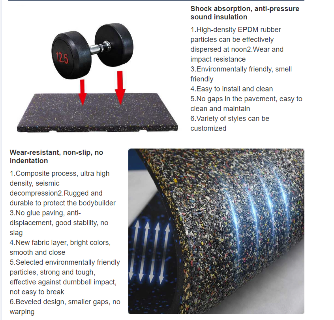 Composite rubber tile(Buckle type) detailed technical sheet 2