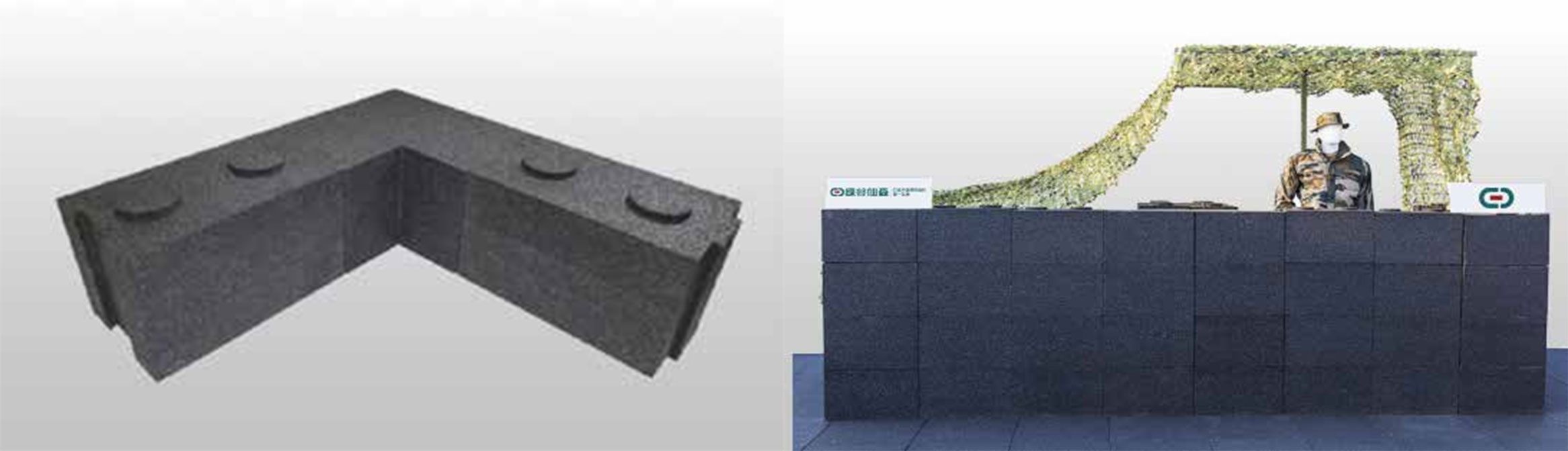 Interlocking Structure Ballistic Rubber Blocks detail schematic 1